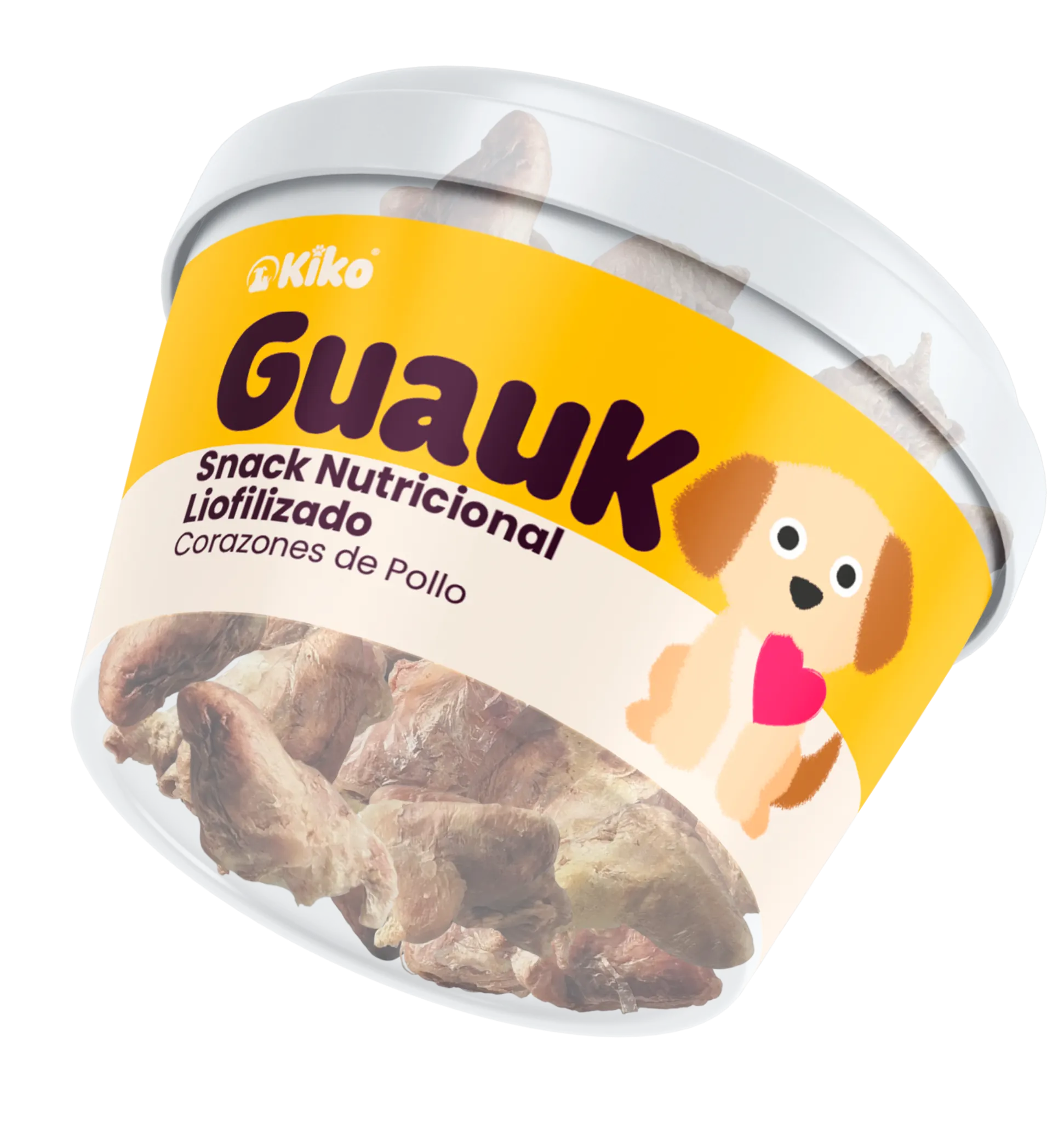 GuauK snack liofilizado natural de corazón de pollo para perros